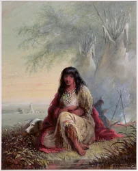 sziú indián lány (wc és gouache papíron)